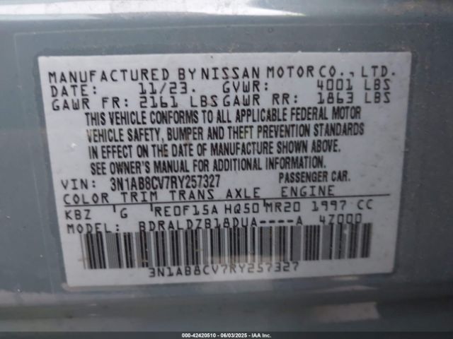3N1AB8CV7RY257327 Nissan 2024