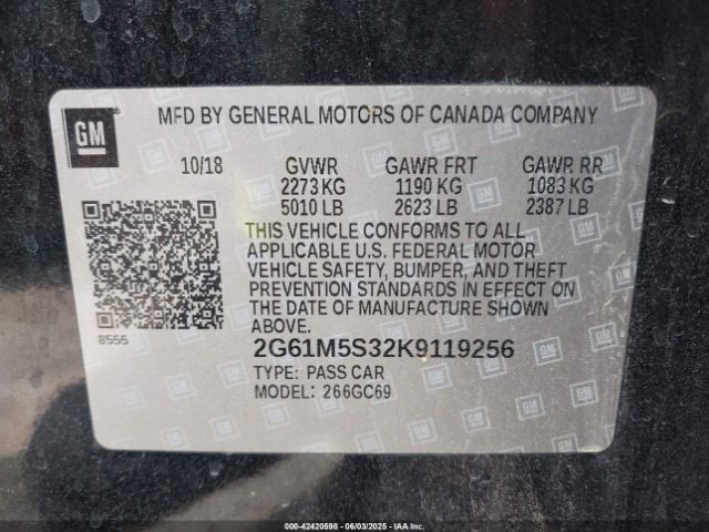 2019 CADILLAC XTS 2G61M5S32K9119256 Photo 8