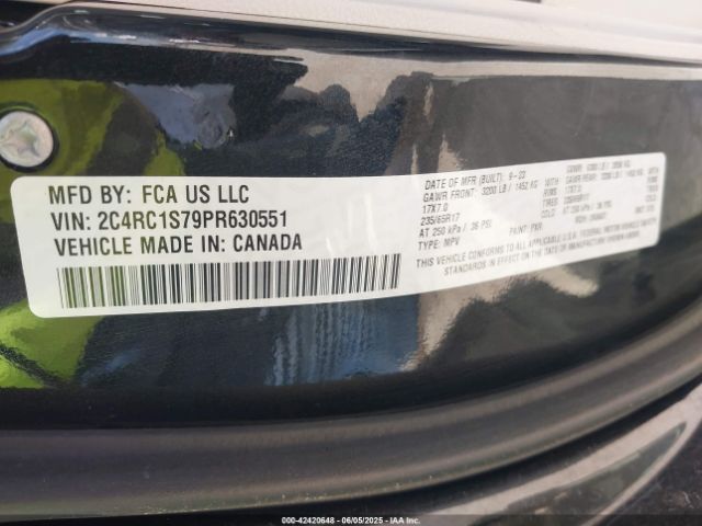 2C4RC1S79PR630551 Chrysler Pacifica Hybrid Limited