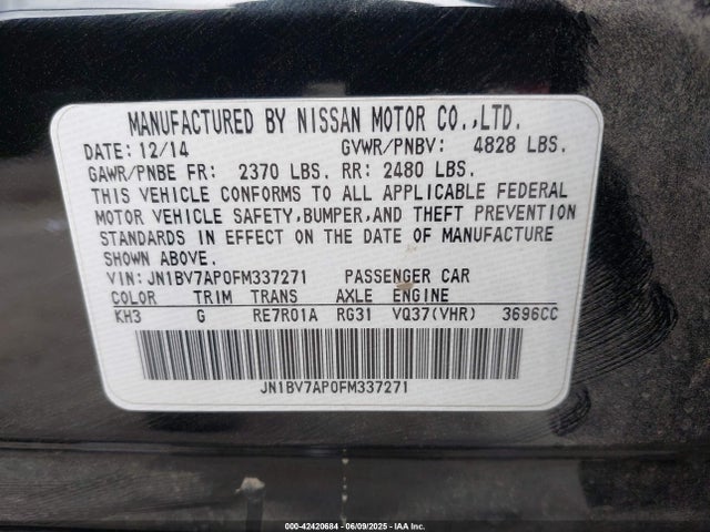 Infiniti 2015 2015 JN1BV7AP0FM337271 Image 9