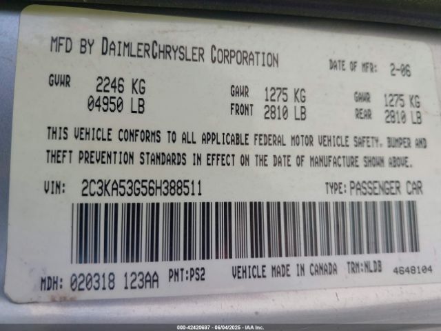 2006 CHRYSLER 300 2C3KA53G56H388511 Photo 8