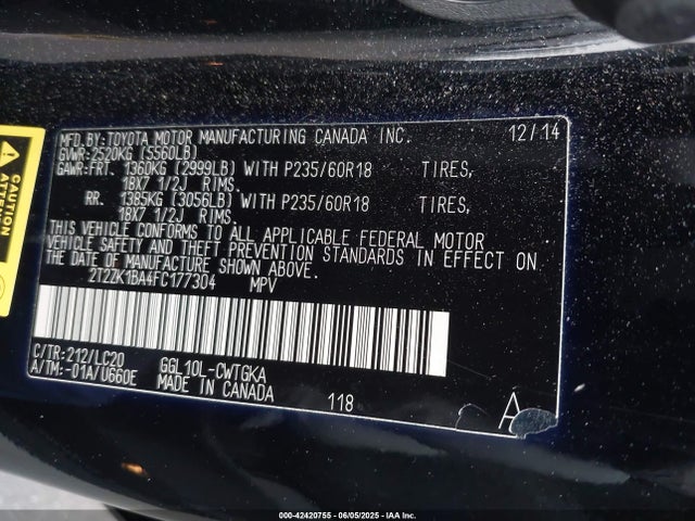 2T2ZK1BA4FC177304 Lexus RX 350