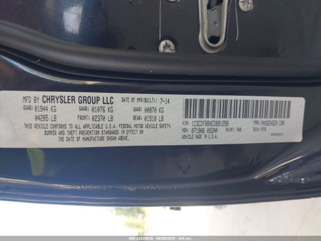 1C3CDFBBXED891258 Dodge DART SXT