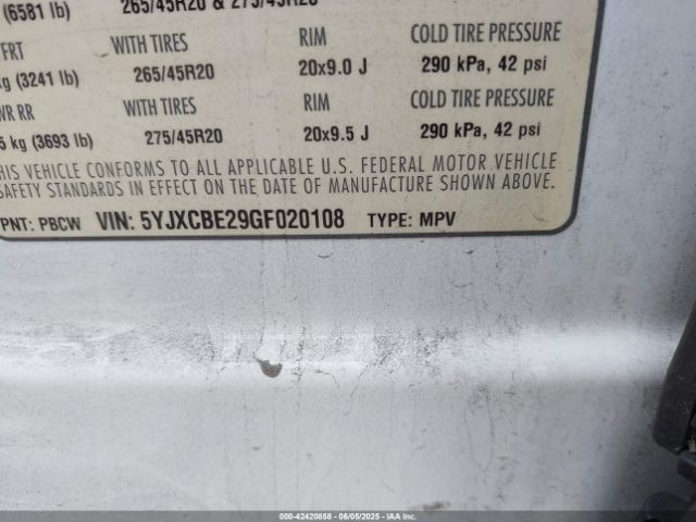 2016 TESLA MODEL X 5YJXCBE29GF020108 Photo 8
