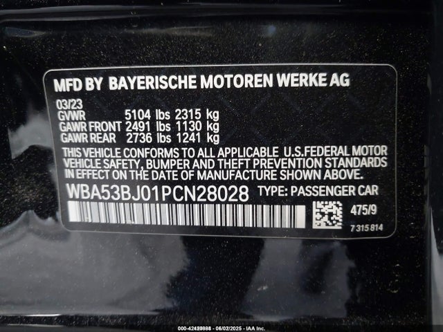 BMW 2023 2023 WBA53BJ01PCN28028 Image 9