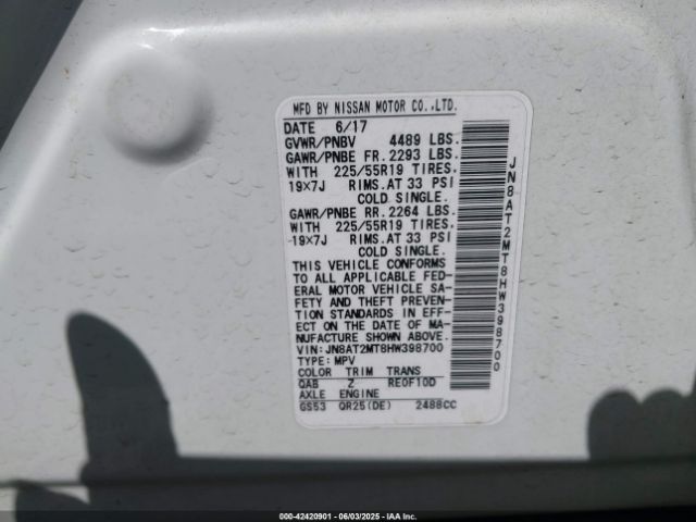 2017 NISSAN ROGUE JN8AT2MT8HW398700 Photo 8