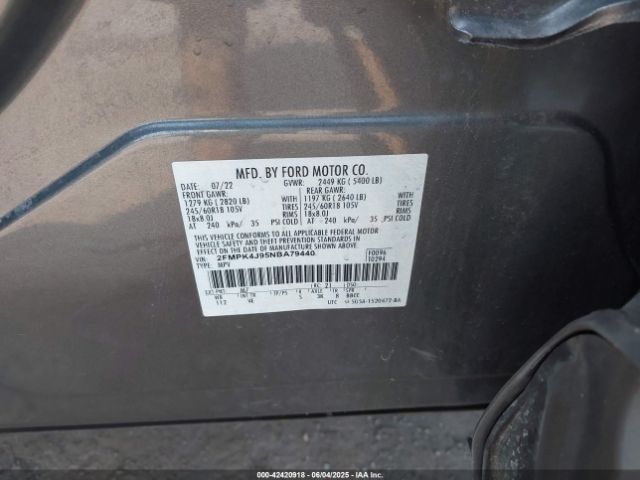 2022 FORD EDGE 2FMPK4J95NBA79440 Photo 8