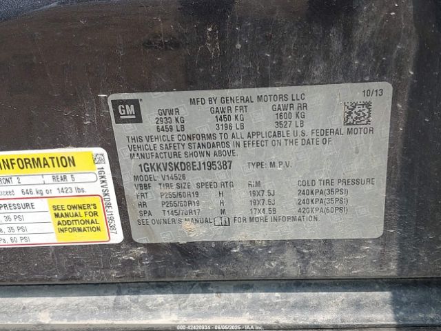 1GKKVSKD8EJ195387 GMC Acadia Slt-2