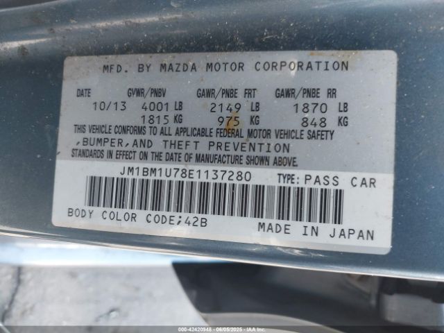 JM1BM1U78E1137280 Mazda Mazda3 I Sport