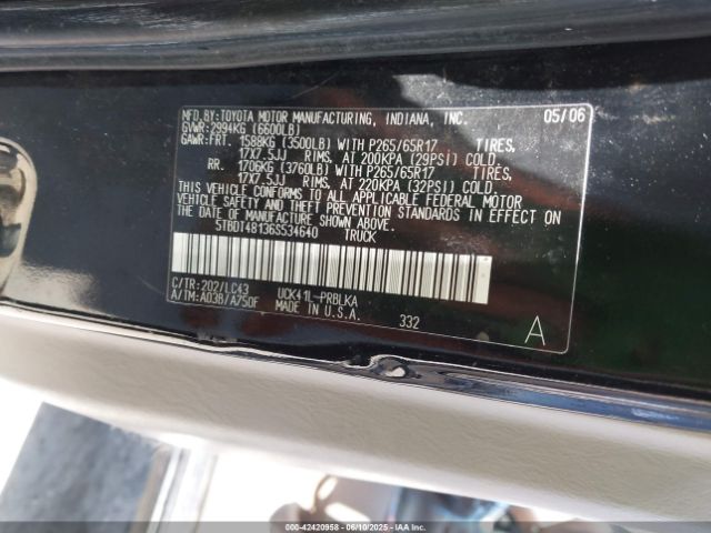 2006 TOYOTA TUNDRA 5TBDT48136S534640 Photo 8