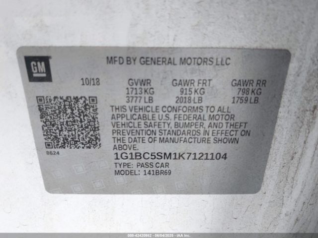 1G1BC5SM1K7121104 Chevrolet le2 -di: direct injection, vvt: variable valve timing, gen, alum