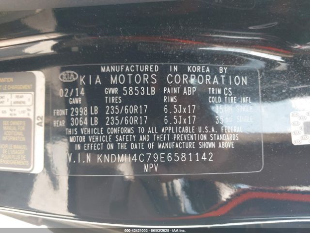 KNDMH4C79E6581142 KIA SEDONA EX
