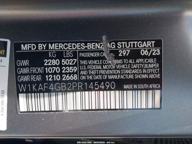 W1KAF4GB2PR145490 Mercedes-Benz m254