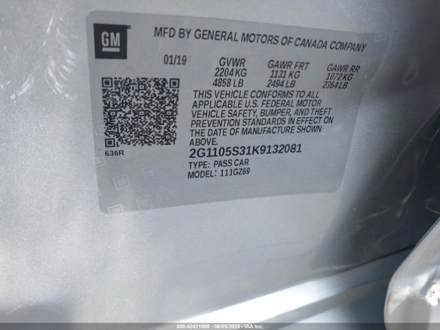 2G1105S31K9132081 Chevrolet lfx - spark ignited direct injection, vvt, e85 max, alum