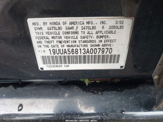 2003 ACURA TL 19UUA56813A007970 Photo 8