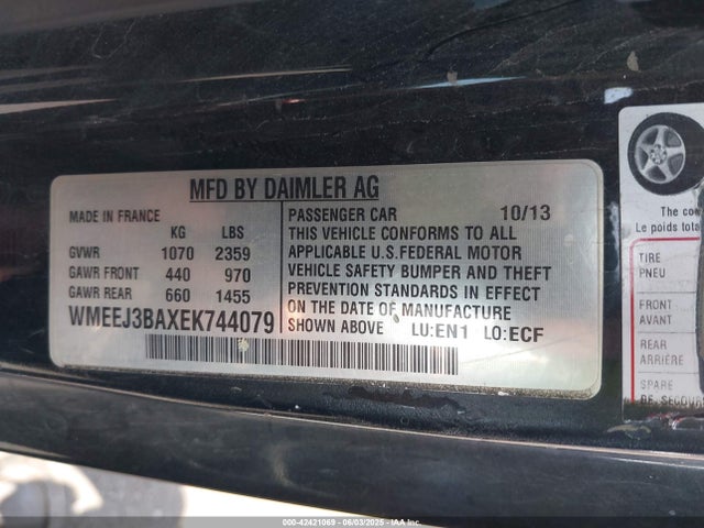 WMEEJ3BAXEK744079 Smart 2014