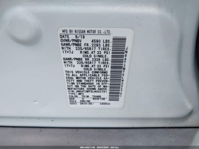 JN8AT2MT5LW002781 Nissan 2020