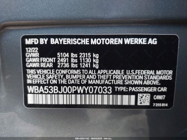 2023 BMW 540 WBA53BJ00PWY07033 Photo 8