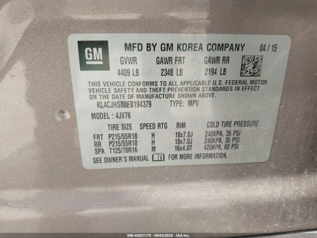 KL4CJHSB0FB194379 Buick Encore Premium