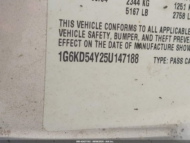 2005 CADILLAC DEVILLE 1G6KD54Y25U147188 Photo 8