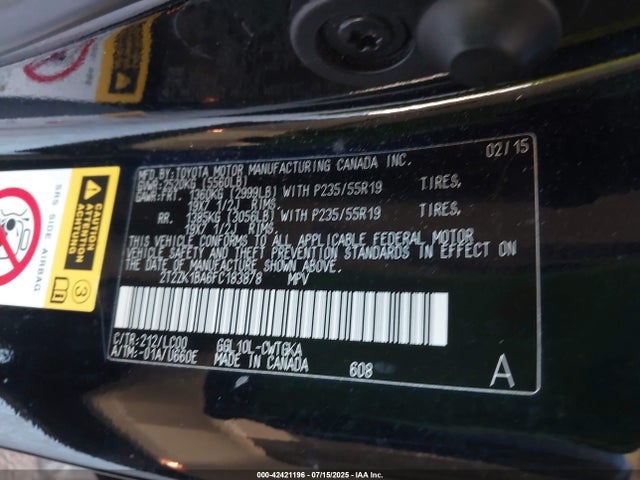 Lexus 2gr-fe 2015 2T2ZK1BA6FC183878 Image 9