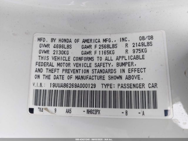 2009 ACURA TL 19UUA86269A000129 Photo 8