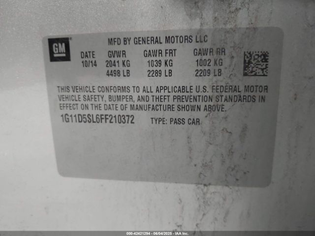 1G11D5SL6FF210372 Chevrolet MALIBU 2LT