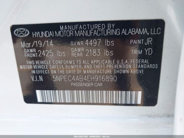 5NPEC4AB4EH916890 Hyundai Sonata Limited 2.0t