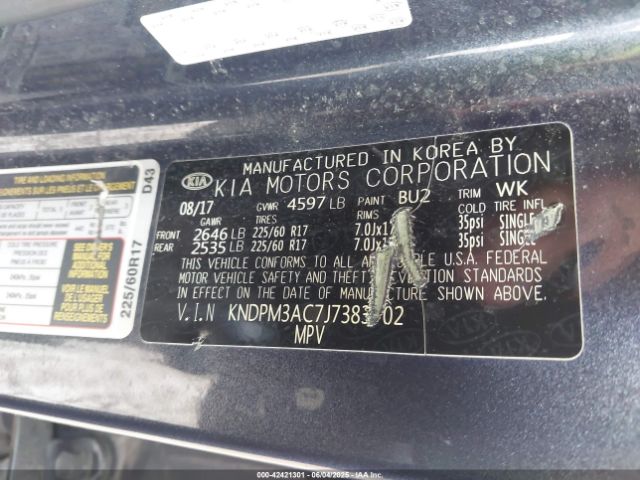 KNDPM3AC7J7383702 KIA Sportage Lx