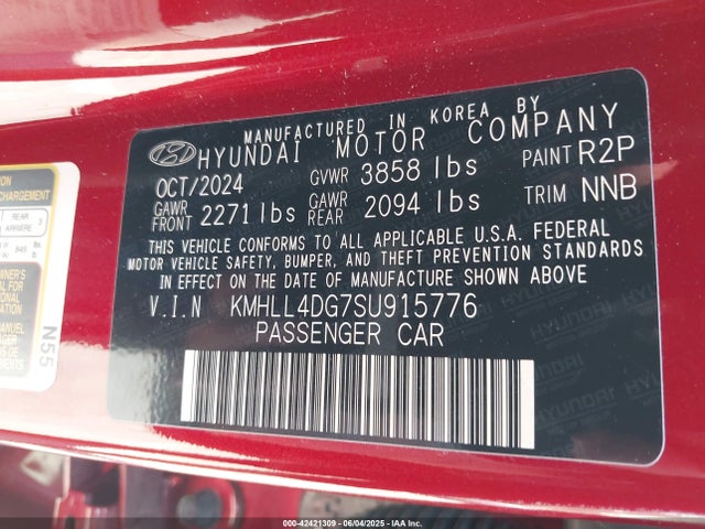 KMHLL4DG7SU915776 Hyundai mpi nu pe