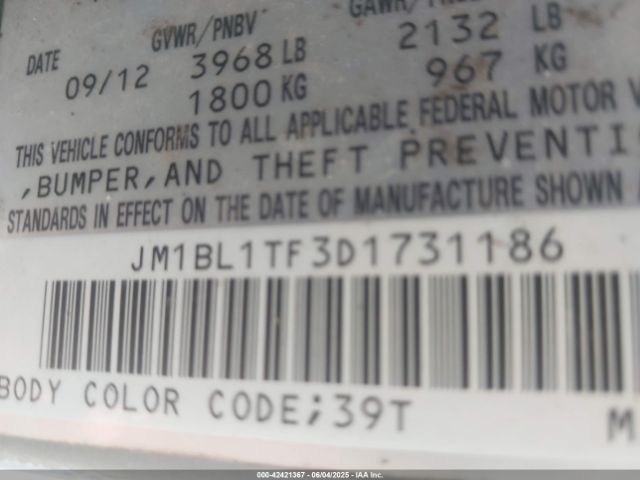 2013 MAZDA MAZDA3 JM1BL1TF3D1731186 Photo 8