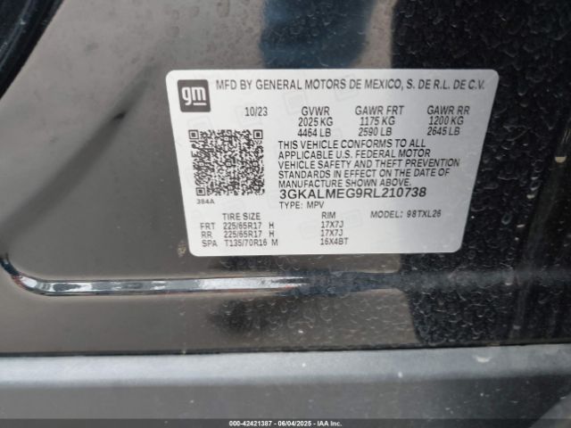 3GKALMEG9RL210738 GMC Terrain Fwd Sle