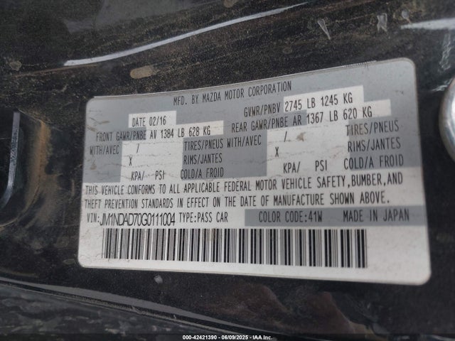JM1NDAD70G0111004 Mazda pe