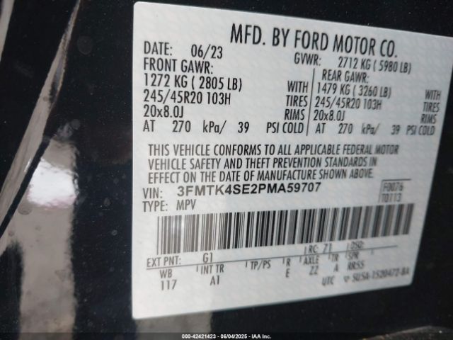 2023 FORD MUSTANG MACH-E 3FMTK4SE2PMA59707 Photo 8