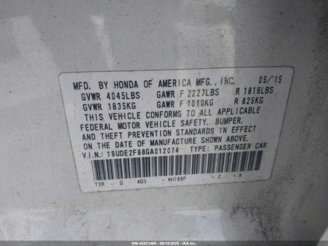 2016 ACURA ILX 19UDE2F88GA012074 Photo 8