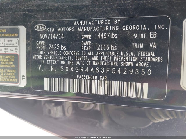 5XXGR4A63FG429350 KIA dohc t-gdi theta-ii