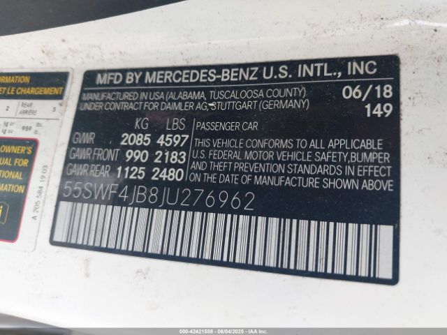 2018 MERCEDES-BENZ C 300 55SWF4JB8JU276962 Photo 8