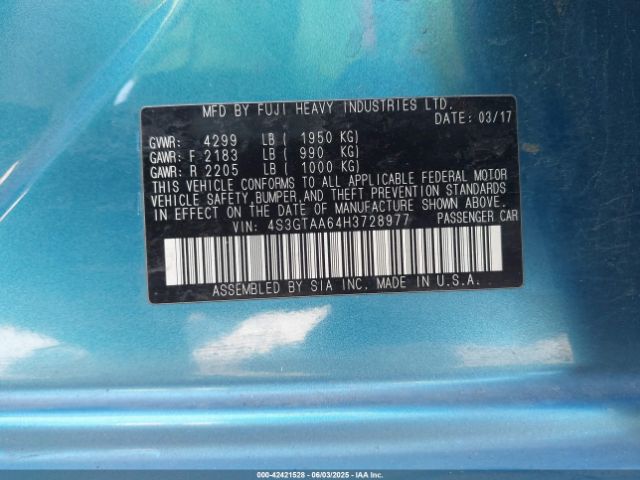 4S3GTAA64H3728977 Subaru na
