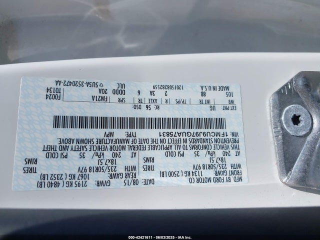 1FMCU9J97GUA75831 Ford 2016