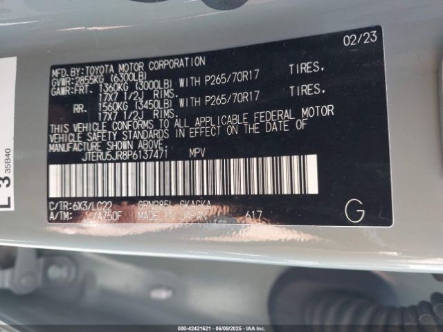 2023 TOYOTA 4RUNNER JTERU5JR8P6137471 Photo 8