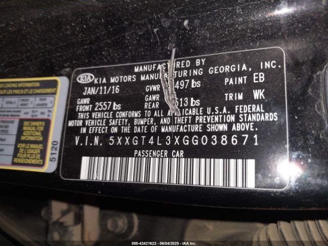 5XXGT4L3XGG038671 KIA t-gdi theta ii