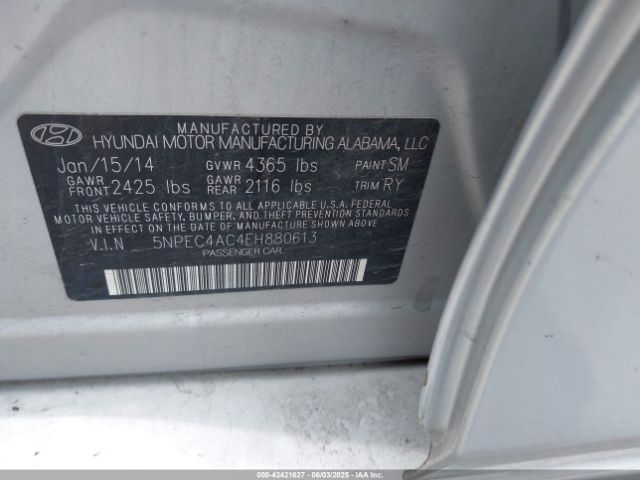 5NPEC4AC4EH880613 Hyundai Sonata Limited