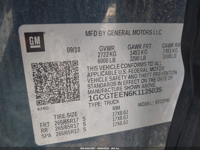 1GCGTEEN6K1135035 Chevrolet lg2 - di: direct injection, vvt: variable valve timing, alum, var2, gen2