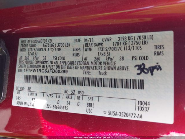2018 FORD F-150 1FTFW1RG6JFD60399 Photo 8