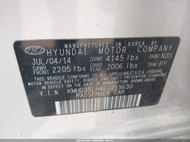 KMHD35LH4EU219630 Hyundai ELANTRA GT