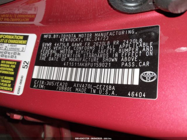 4T1S11AK8PU159021 Toyota a25a-fks