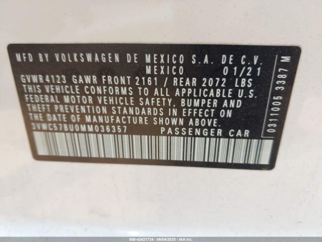 3VWC57BU0MM036357 Volkswagen tsi