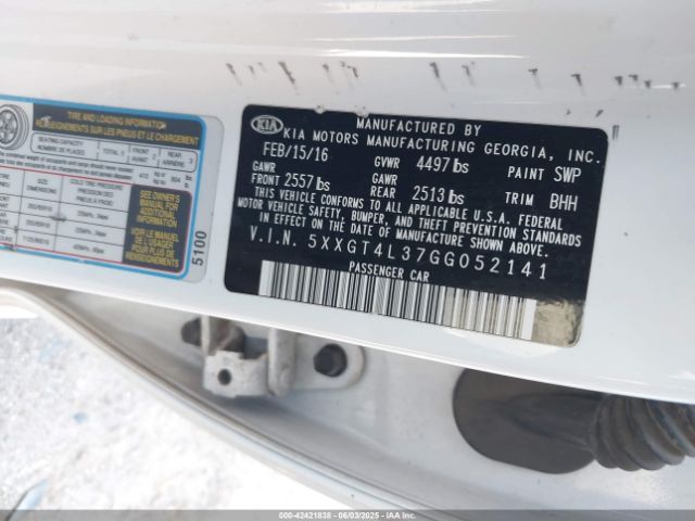 2016 KIA OPTIMA 5XXGT4L37GG052141 Photo 8