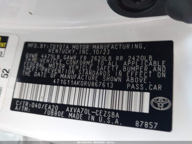 4T1G11AK0RU867613 Toyota a25a-fks