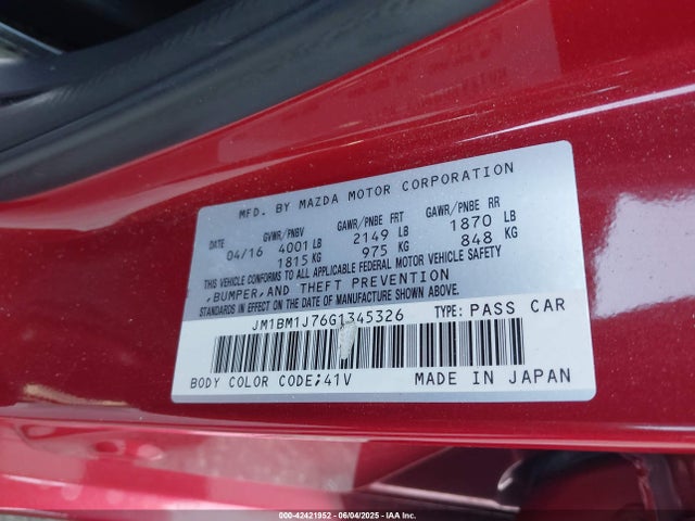 JM1BM1J76G1345326 Mazda pe